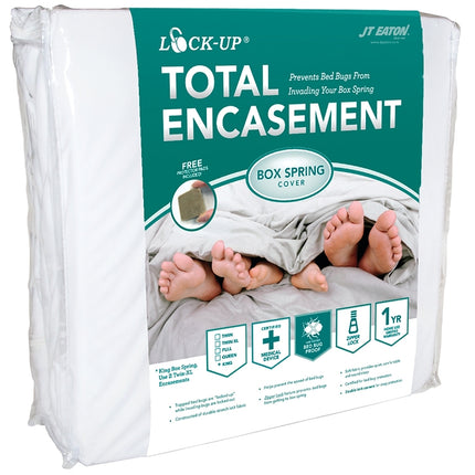 J.T. Eaton Lock-Up 80TWBOX Box Spring Encasement, Twin, Fabric, White :EA: QUANTITY: 1