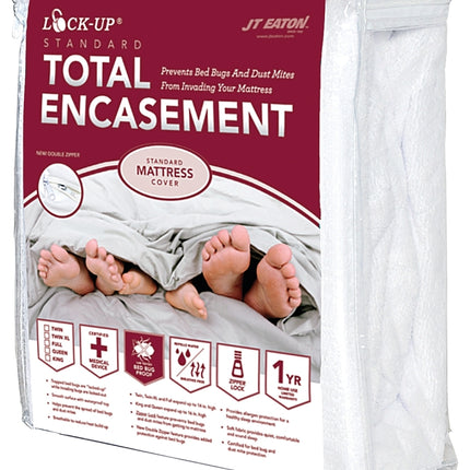 J.T. Eaton Lock-Up 83TWENC Mattress Encasement, Twin, Fabric, White :EA: QUANTITY: 1