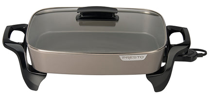 Presto 06852 Electric Skillet with Cover, 15-3/4 in W Cooking Surface, 11-3/4 in D Cooking Surface, 1500 W :EA: QUANTITY: 1