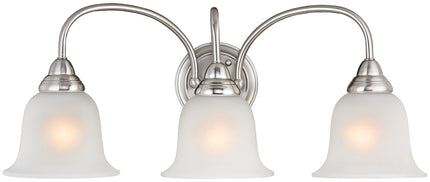 Boston Harbor LYB130928-3VL-BN Vanity Light Fixture, 60 W, 3-Lamp, A19 or CFL Lamp, Steel Fixture :EA: QUANTITY: 1