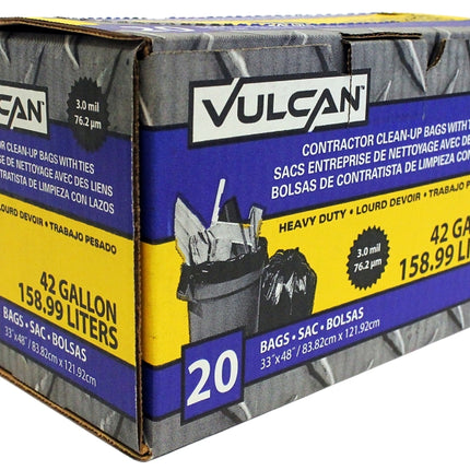 Vulcan FG-03812-07 Contractor Bag, 42 gal, Black :BX 20: QUANTITY: 1