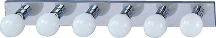 Boston Harbor V5CH06 Vanity Bar Fixture, 100 W, 6-Lamp, G Lamp, Steel Fixture, Chrome Fixture, Chrome Fixture :EA: QUANTITY: 1