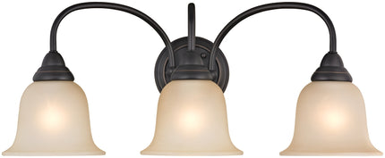 Boston Harbor LYB130928-3VL-VB Vanity Light Fixture, 60 W, 3-Lamp, A19 or CFL Lamp, Steel Fixture :EA: QUANTITY: 1