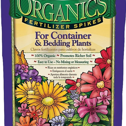 Jobes 6128 Container and Bedding Plant Organic Fertilizer Bag, Spike, 3-5-6 N-P-K Ratio :PK 50: QUANTITY: 1