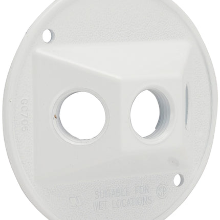 Hubbell 5197-1 Lampholder Cluster Cover, 4-1/8 in Dia, 1.094 in L, 4-1/8 in W, Round, Metal, White, Powder-Coated :EA: QUANTITY: 1