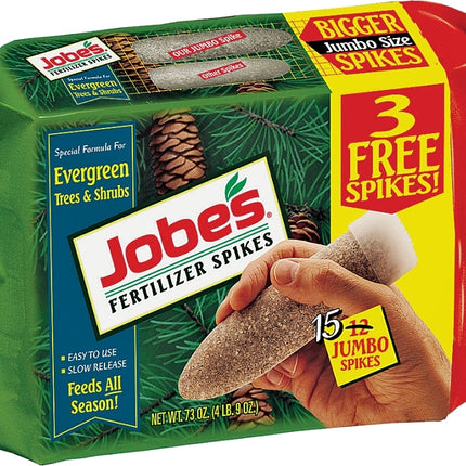 Jobes 01611 Dry Fertilizer Spike Pack, Spike, Gray/Light Brown, Slight Ammonia Pack :PK 15: QUANTITY: 1