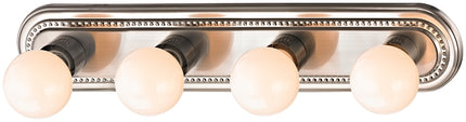 Boston Harbor 918-4-BN Vanity Bar Fixture, 100 W, 4-Lamp, G Lamp, Steel Fixture, Brushed Nickel Fixture :EA: QUANTITY: 1