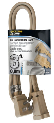 PowerZone OR681503 Extension Cord, SPT-3, Vinyl, Beige, For: Air conditioner and Appliances :EA: QUANTITY: 1