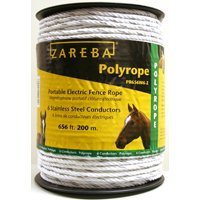 Zareba PR656W6-Z Polyrope, 6-Conductor, Stainless Steel Conductor, White, 656 ft L :EA: QUANTITY: 1