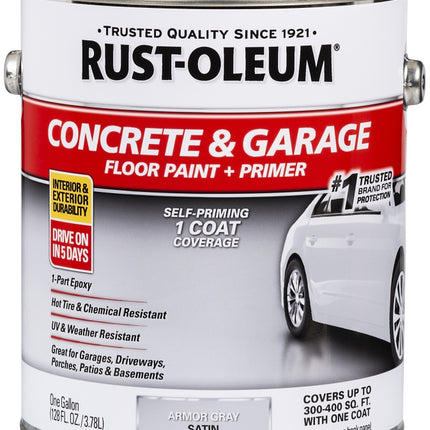 RUST-OLEUM 225359 Floor Paint, Satin, Armor Gray, 1 gal Can :GAL: QUANTITY: 2