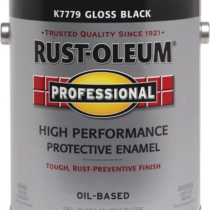 RUST-OLEUM PROFESSIONAL K7779402 Protective Enamel, Gloss, Black, 1 gal Can :GAL: QUANTITY: 2