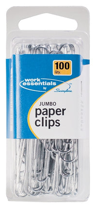 Swingline Work Essentials A70725855 Paper Clip, Jumbo, Silver :CD100: QUANTITY: 10