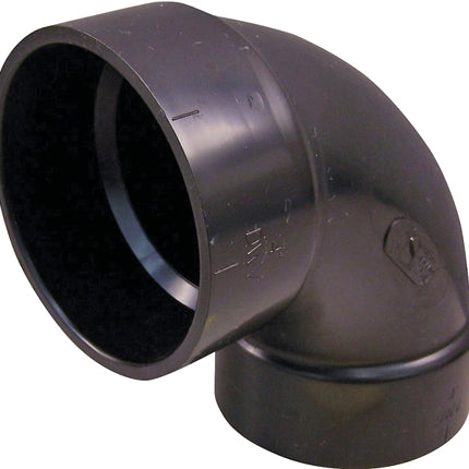 Canplas 102253LBC Sanitary Pipe Elbow, 3 in, Hub, 90 deg Angle, ABS, Black :EA: QUANTITY: 1