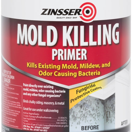 Zinsser 276087 Mold Killing Primer, Flat, White, 1 qt, Can :QUART: QUANTITY: 4