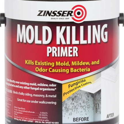 Zinsser 276049 Mold Killing Primer, Flat, White, 1 gal, Can :GAL: QUANTITY: 2