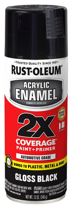 Rust-Oleum 271903 Automotive Spray Paint, Gloss, Black, 12 oz, Can :CAN: QUANTITY: 1