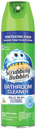 Scrubbing Bubbles 71367 Bathroom Cleaner, 22 oz Aerosol Can, Pleasant Fresh Clean, Yellow :EA: QUANTITY: 1