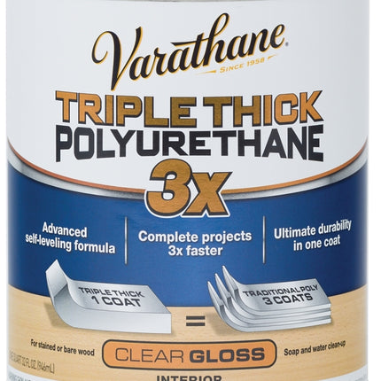 Varathane 284470 Polyurethane, Gloss, Liquid, Clear, 1 qt, Can :QUART: QUANTITY: 2