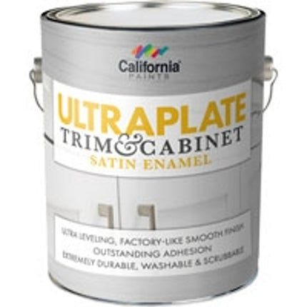 California Paints 52911-1-E Cabinet/Door and Trim Paint, Water Base, Satin Sheen, White, 1 gal, Can :GAL: QUANTITY: 4