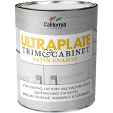 California Paints 52911-4-E Cabinet/Door and Trim Paint, Water Base, Satin Sheen, White, 1 qt, Can :QUART: QUANTITY: 1