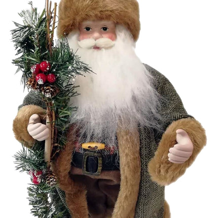 Hometown Holidays 22426 Forest Santa, 6 in L, 4 in W, Brown/Green :EA: QUANTITY: 6