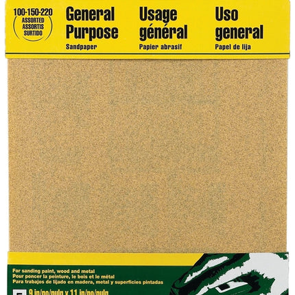 3M 9005 Sandpaper Sheet, 11 in L, 9 in W, Aluminum Oxide Abrasive, Paper Backing :PK  5: QUANTITY: 1