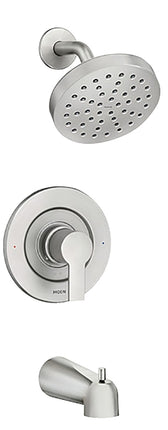 Moen Rinza Posi-Temp 82628SRN Tub and Shower Faucet, Single Function Showerhead, 1.75 gpm Showerhead, 1-Handle :EA: QUANTITY: 1