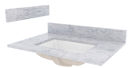 Craft + Main ST31228CWR Vanity Top, 31 in OAW, Marble, 1-Bowl, Rectangular Bowl :EA: QUANTITY: 1