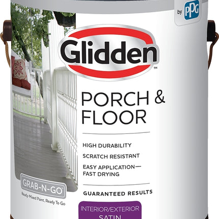 Glidden 3034F Paint and Primer, Satin, Light Gray, 1 gal :GAL: QUANTITY: 4