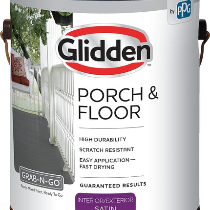 Glidden 3032F Paint and Primer, Satin, Dark Gray, 1 gal :GAL: QUANTITY: 4