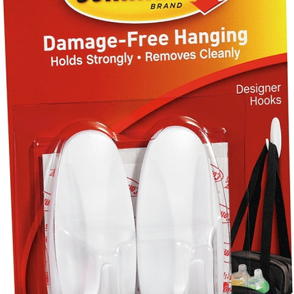 Command 17081-2VP Designer Hook, 3 lb, 4-Hook, Plastic, White :CD 2: QUANTITY: 1