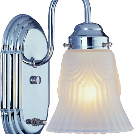 Boston Harbor RF-V-026-CH Vanity Light Fixture, 60 W, 1-Lamp, A19 or CFL Lamp, Steel Fixture, Chrome Fixture :EA: QUANTITY: 1