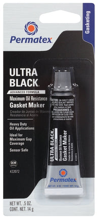 Permatex Ultra Black 22072 Gasket Maker, 0.5 oz Tube, Paste, Mild :EA: QUANTITY: 1