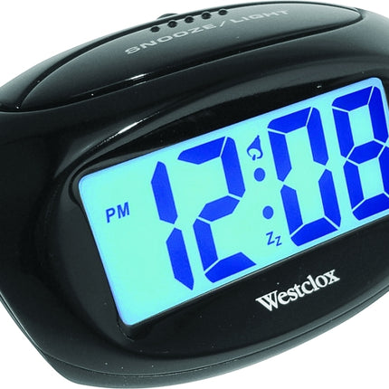 Westclox 70043X Alarm Clock, LCD Display, Black Case :EA: QUANTITY: 1