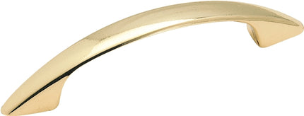 Amerock BP34163 Cabinet Pull, 4-1/16 in L Handle, 3/4 in H Handle, 3/4 in Projection, Zinc, Polished Brass :EA: QUANTITY: 1