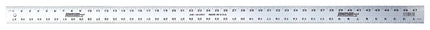 Johnson COLORmaxx Series J48 Straight Edge Ruler, 1/8, 1/16 in Graduation, Aluminum, Clear, 2 in W :EA: QUANTITY: 1