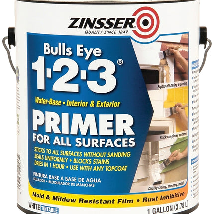 Zinsser 02001 Primer, White, 1 gal :GAL: QUANTITY: 4