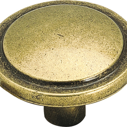 Amerock BP3443BB Cabinet Knob, 13/16 in Projection, Zinc, Burnished Brass :EA: QUANTITY: 1