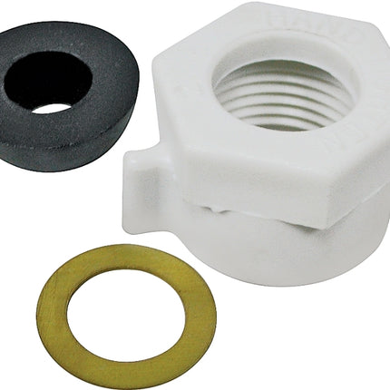 ProSource PMB-472 Ballcock Nut, Plastic, White, For: Ballcock :BAG: QUANTITY: 1