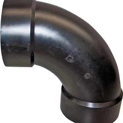 Canplas 102277BC Long Sweep Pipe Elbow, 2 in, Hub, 90 deg Angle, ABS, Black :EA: QUANTITY: 1