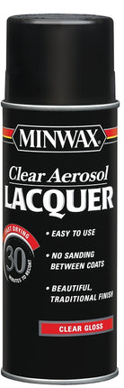 Minwax 15200 Lacquer Spray, Gloss, Liquid, Clear, 12 oz, Can :CAN: QUANTITY: 1