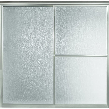 Sterling 5900 Series 5906-59S Bath Door, Deluxe Frame, Aluminum Frame, Rain Glass, Tempered Glass, Sliding Door :EA: QUANTITY: 1