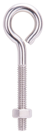 ProSource LR294 Eye Bolt, 6.2 mm Thread, Machine Thread, 1-1/2 in L Thread, 1 in Dia Eye, 196 lb Working Load :EA: QUANTITY: 10