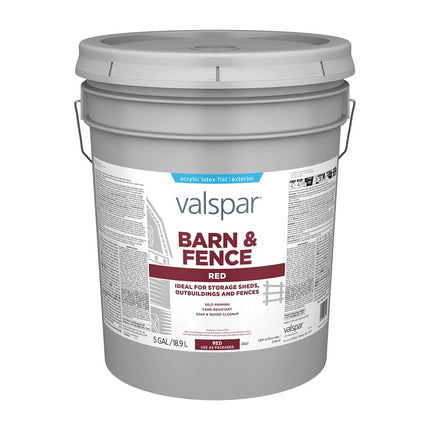 Valspar 018.3125-10.008 Barn and Fence Paint, Red, 5 gal Pail :PAIL: QUANTITY: 1