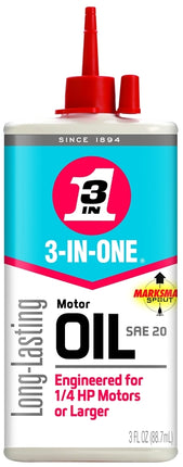 3-In-One 101456/10045 Motor Oil, 20, 3 oz :EA: QUANTITY: 1