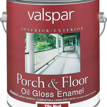 Valspar 027.0001089.007 Porch and Floor Enamel Paint, High-Gloss, Tile Red, 1 gal :GAL: QUANTITY: 2