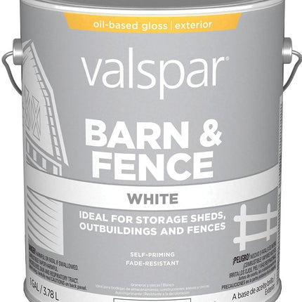 Valspar 018.3141-75.007 Barn and Fence Paint, White, 1 gal :GAL: QUANTITY: 4