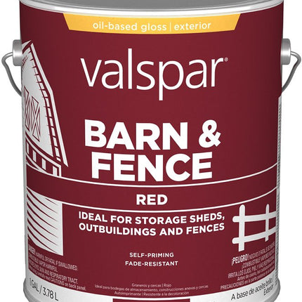 Valspar 018.2121-11.007 Barn and Fence Paint, Red, 1 gal :GAL: QUANTITY: 4