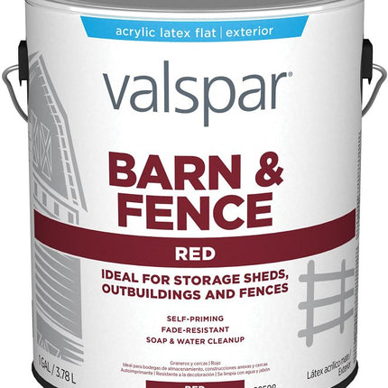 Valspar 018.3121-10.007 Barn and Fence Paint, Red, 1 gal :GAL: QUANTITY: 4