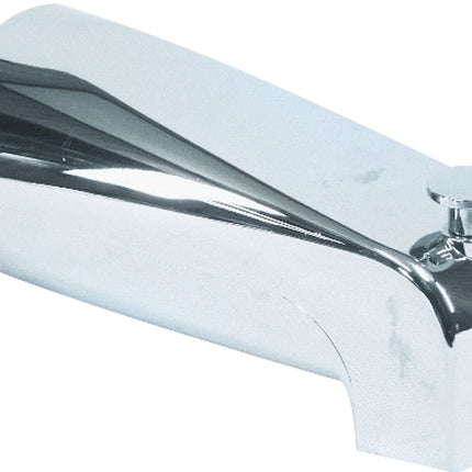 US Hardware P-522C Bathtub Spout with Diverter, 1/2 in Connection, NPT, Plastic, Chrome Plated :CD: QUANTITY: 1